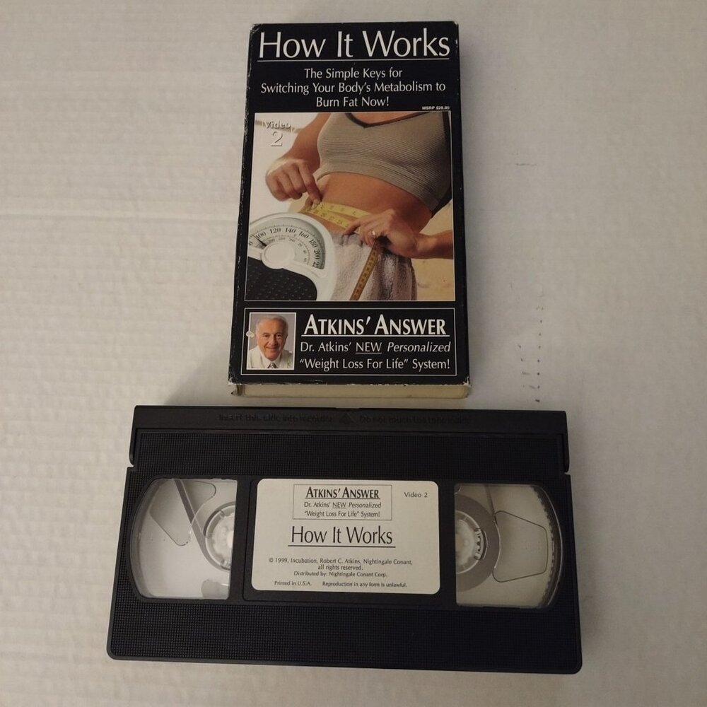 Atkins Answer Video 2 VHS How It Works Switch Your Bodys Metabolism Burn Fat Now